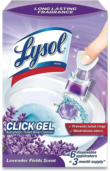Lysol Click Gel Automatic Toilet Bowl Cleaner, Lavender Fields, 6 Applicators