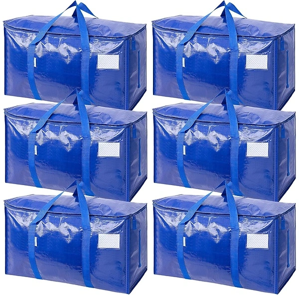 TICONN 6 Pack Extra Large Moving Bags with Zippers, Heavy-Duty Storage Totes