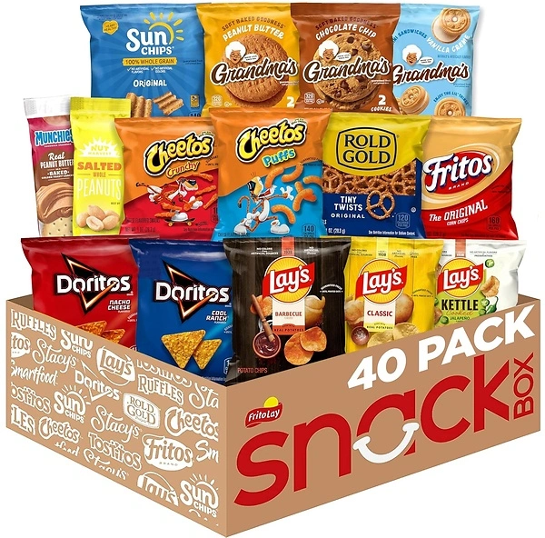 Frito-Lay Ultimate Classic Snacks Package, Variety Chips, Cookies, Crackers, 40 Count
