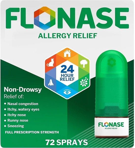 Flonase Allergy Relief Nasal Spray, 24 Hour Non Drowsy, 72 Sprays
