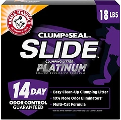 Arm & Hammer SLIDE Platinum Multi-Cat Clumping Cat Litter, 18 lb, Odor Control