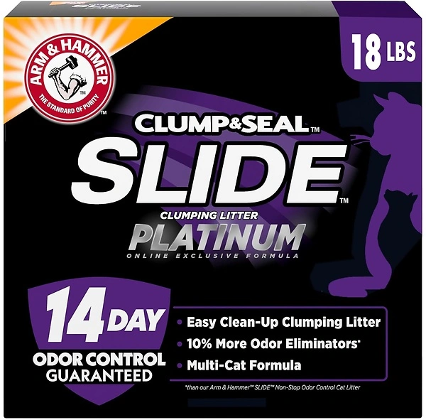 Arm & Hammer SLIDE Platinum Multi-Cat Clumping Cat Litter, 18 lb, Odor Control