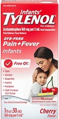 Infants' Tylenol Oral Suspension Liquid Medicine, Dye-Free Cherry, 1 fl. oz