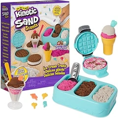 Kinetic Sand Scents, Ice Cream Playset, 3 Colors, 6 Serving Tools