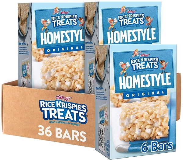 Rice Krispies Treats Marshmallow Snack Bars, 36 Bars (6 Boxes)