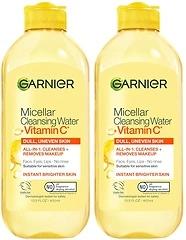 Garnier Micellar Water with Vitamin C, Facial Cleanser & Makeup Remover, 2 Count