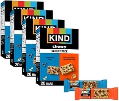 KIND Granola Chewy Bar, Variety Pack, Gluten Free, 20 Count (Pack of 4)
