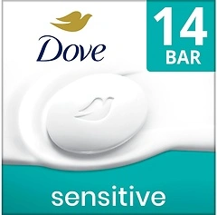 Dove Beauty Bar, More Moisturizing Than Soap, Sensitive Skin, 3.75 oz, 14 Bars