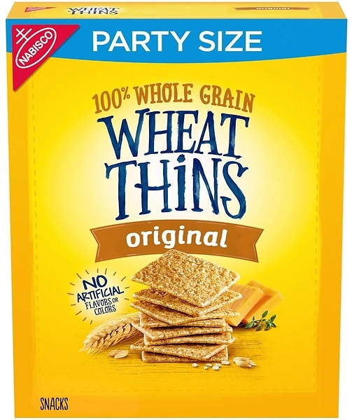 Wheat Thins Original Whole Grain Wheat Crackers, Party Size, 20 oz Box