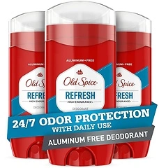 Old Spice Aluminum Free Deodorant For Men, High Endurance, Refresh, 3.0 oz, 3 Pack
