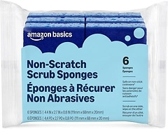 Amazon Basics Non-Scratch Sponges, 6-Pack, Blue