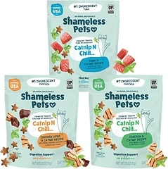 Shameless Pets Crunchy Cat Treats - Digestive Support, Variety Pack, 3 - Pk
