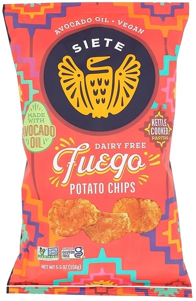 Siete Family Foods Fuego Potato Chips, 5.5 oz Bag