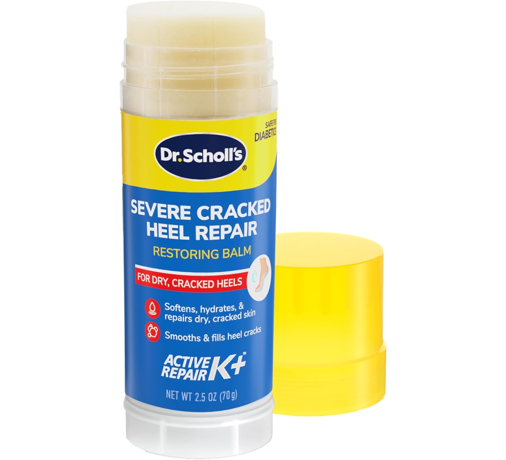 Dr. Scholl's Cracked Heel Repair Balm, 2.5oz, 25% Urea, Heals Dry Feet