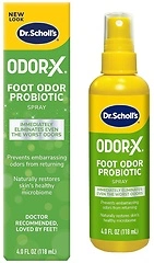 Dr. Scholl's ODOR-X Foot Odor Probiotic Spray, 4 oz - Eliminates & Prevents Odors