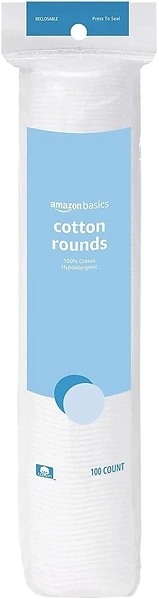 Amazon Basics Hypoallergenic 100 Cotton Rounds, 100 Count