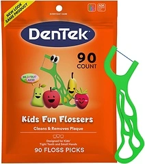 DenTek Kids Fun Flossers, Floss Picks, Removes Food & Plaque, 90 Count