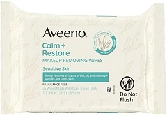 Aveeno Calm + Restore Unscented Makeup Remover Face Wipes, 25 ct