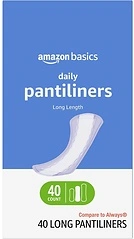 Amazon Basics Daily Pantiliner, Long Length, Unscented, 40 Count