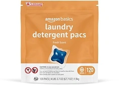 Amazon Basics Laundry Detergent Pacs, Fresh Scent, 120 count