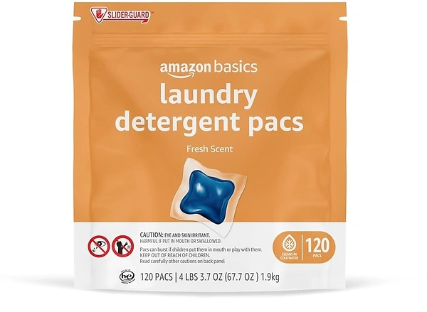 Amazon Basics Laundry Detergent Pacs, Fresh Scent, 120 count