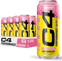 Cellucor C4 Performance Energy Drink Strawberry Blast, 16 fl oz, 12 Pack