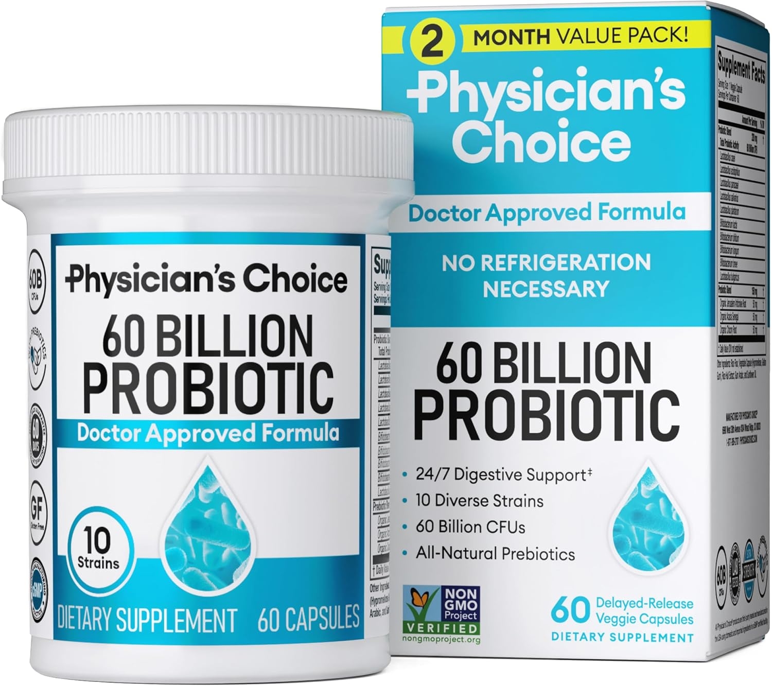 Physician's CHOICE Probiotics 60 Billion CFU - 10 Strains, 60ct