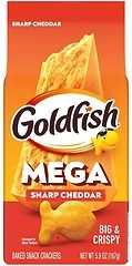 Goldfish Mega Bites Sharp Cheddar Cheese Crackers, 5.9 Oz Bag