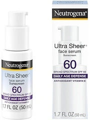 Neutrogena Ultra Sheer Face Sunscreen with Vitamin E & SPF 60, 1.7 Fl Oz