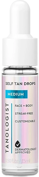 Tanologist Self-Tan Drops - Medium, Bronzing Serum, 1.01 fl oz