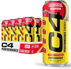 Cellucor C4 Performance Energy Drink, Cosmic Rainbow Zero Sugar, 12 Pack