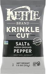 Kettle Brand Krinkle Cut Potato Chips, Salt & Fresh Ground Pepper, 7.5 oz