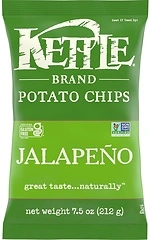 Kettle Brand Jalapeno Kettle Potato Chips, Gluten-Free, Non-GMO, 7.5 oz Bag