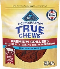 Blue Buffalo True Chews Premium Grillers Natural Dog Treats, Steak 30 oz bag