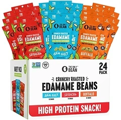 The Only Bean Crunchy Roasted Edamame Variety Pack, 24 Count, Vegan Snacks