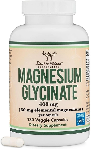 Magnesium Glycinate 400mg, 180 Capsules, Sleep, Muscle & Heart Support, Vegan