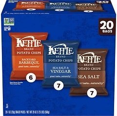 Kettle Brand Potato Chips Variety Pack, 1 Oz, 20 Ct