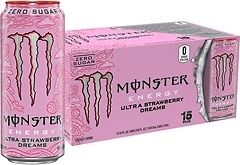 Monster Energy Ultra Strawberry Dreams, Sugar Free, 16 Ounce, 15 Cans