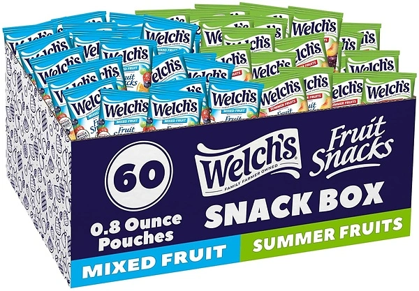 Welch's Fruit Snacks, Mixed Fruit & Summer Fruits Variety Pack, 60 Individual Bags