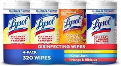 Lysol Disinfecting Wipes Bundle, All Purpose Cleaner, 80 Count (4pk)