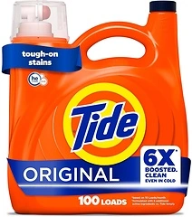 Tide Liquid Laundry Detergent, Original Scent, HE Compatible, 100 Loads, 132 fl oz