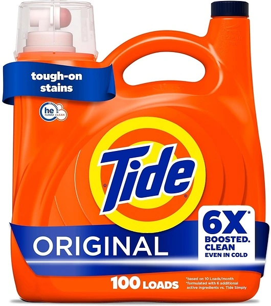 Tide Liquid Laundry Detergent, Original Scent, HE Compatible, 100 Loads, 132 fl oz