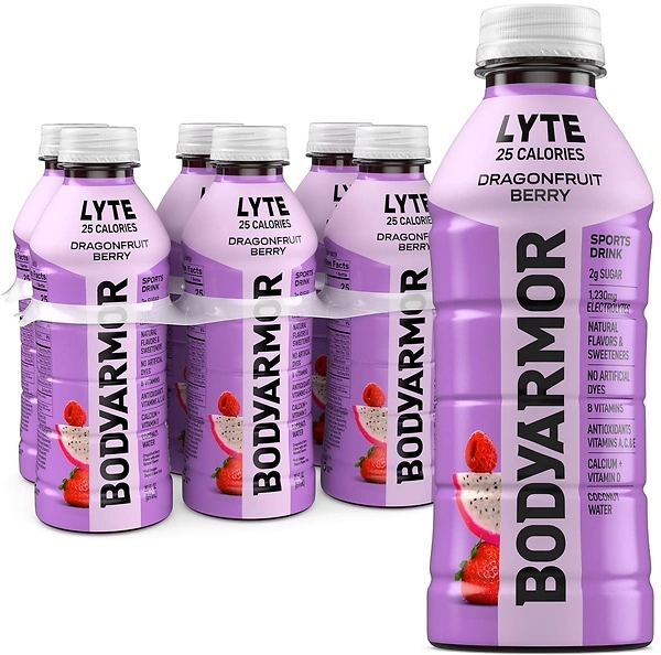 BODYARMOR LYTE Dragonfruit Berry Sports Drink, Vitamins & Electrolytes, 20 Oz, 6 Pack