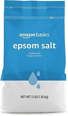 Amazon Basics Epsom Salt Soak, Unscented, Magnesium Sulfate, 3 Pound
