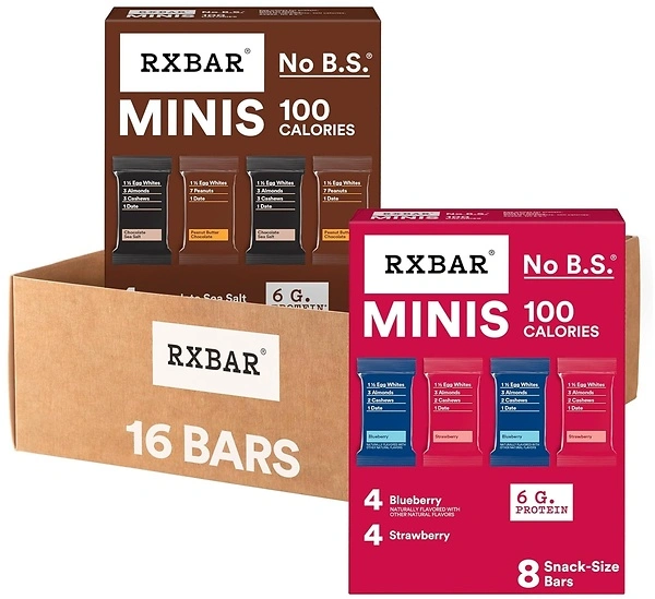 RXBAR Minis Protein Bars, Snack Bars, Variety Pack (16 Count)
