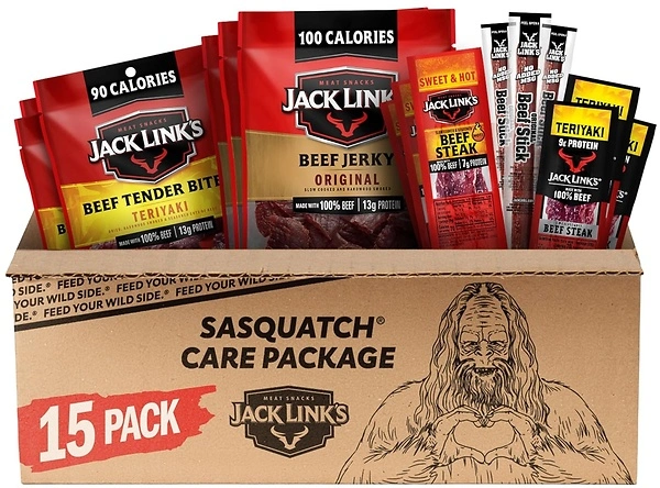 Jack Link's Beef Jerky Variety Gift Basket - 15-Piece Assorted Pack