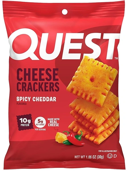 Quest Nutrition Cheese Crackers, Spicy Cheddar Blast, 10g Protein, 12 Count