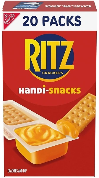 Handi-Snacks RITZ Crackers 'N Cheesy Dip Snack Packs, School Snacks, 20 Snack Packs