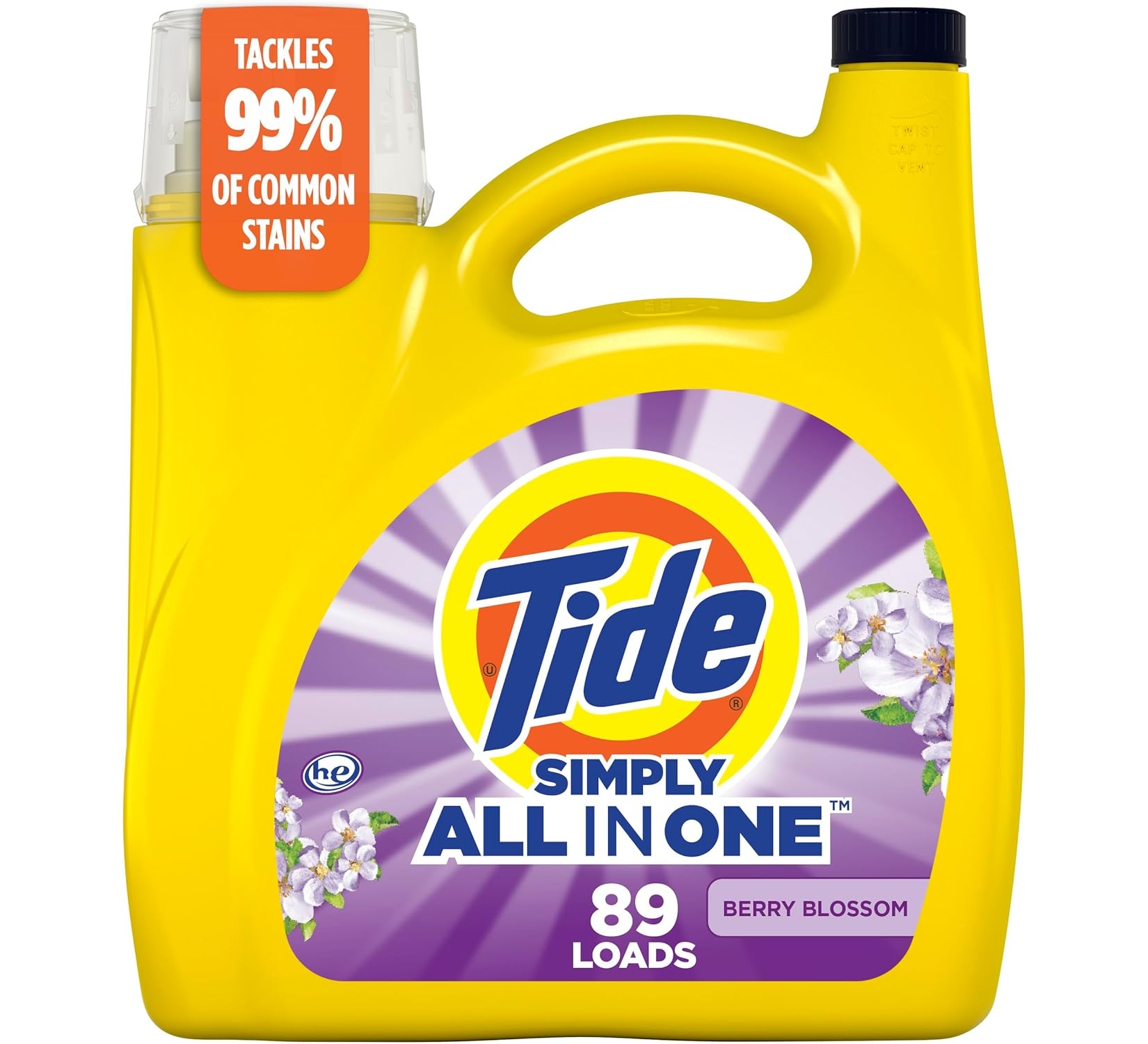 Tide Simply Clean & Fresh Liquid Laundry Detergent, Berry Blossom, 117 fl oz