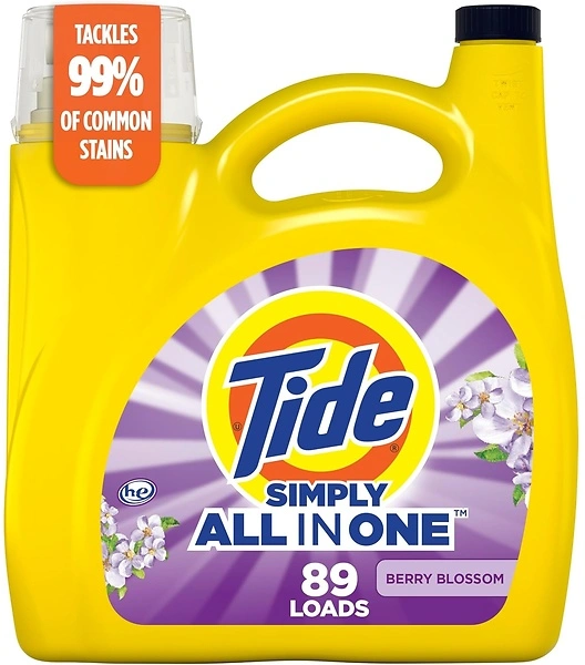 Tide Simply Clean & Fresh Liquid Laundry Detergent, Berry Blossom, 117 fl oz